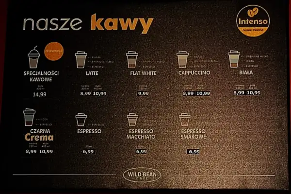 Menu kaw z Orlenu: latte 8,99/10,99, cappuccino 8,99/10,99, biała 8,99/10,99. Ile kosztuje kawa na Orlenie? Sprawdź ceny!